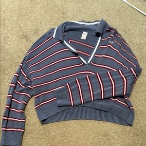 PINK Victoria's Secret V-Neck Sweater Blue Red Stripes